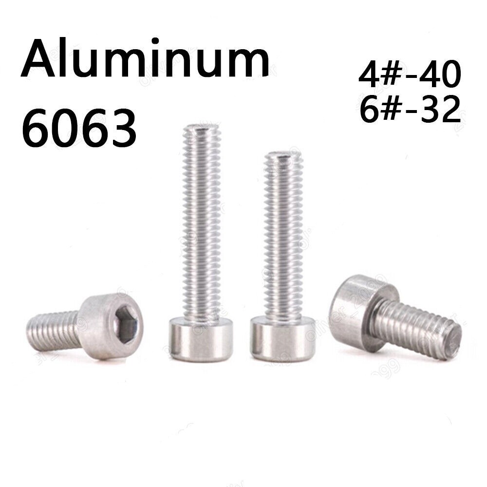 Aluminum Alloy 6063 Hex Socket Bolts Cap Head Screws DIN912 4# 6#