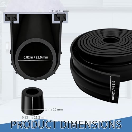 16.4 FT Universal Garage Door Bottom Seals, Weather Stripping Kit with U+O
