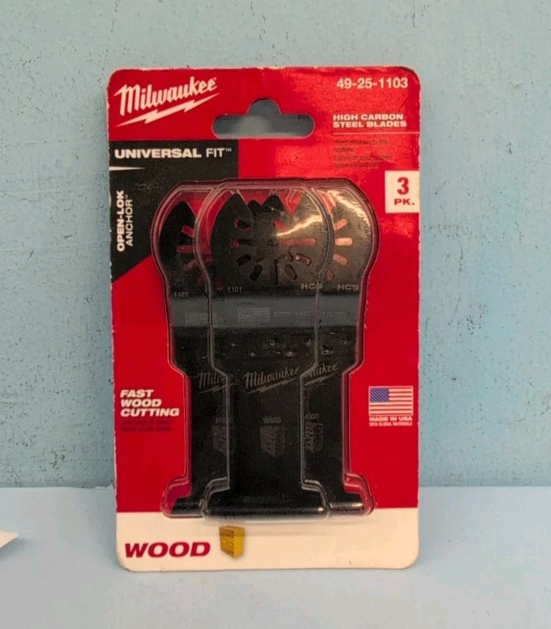Milwaukee 49-25-1103 Universal Fit Multi Tool Wood Blade 3 Pack Black