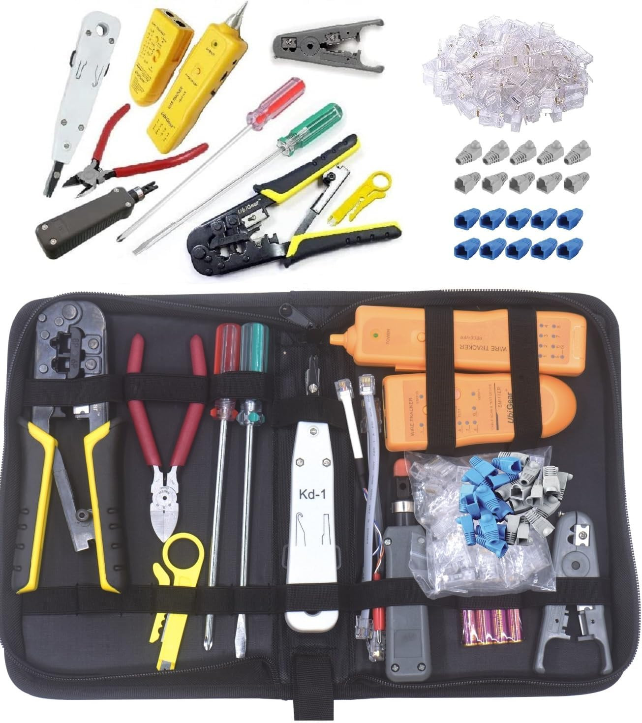 Network/Phone Cable Finder/Toner/Probe/Tracer/Tester + RJ11/RJ12/RJ45 Crimp Crim