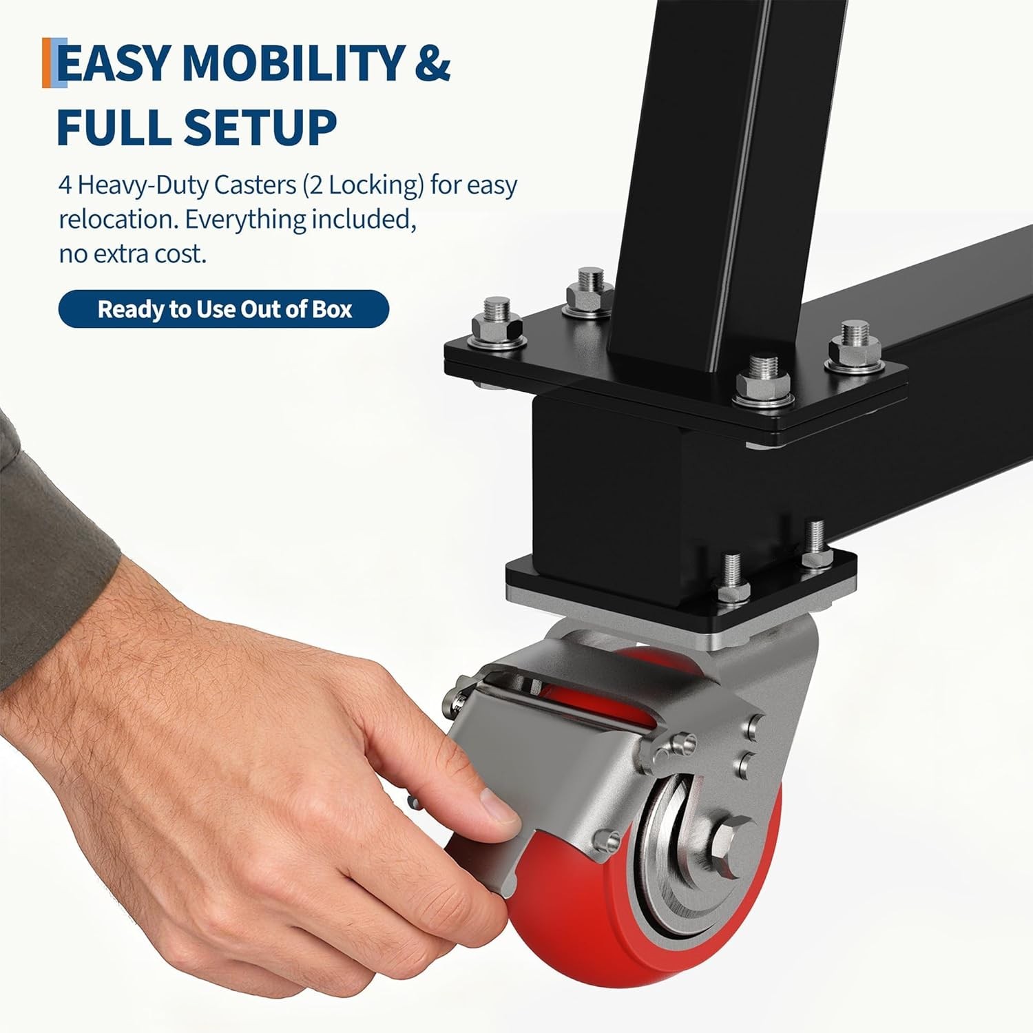 Heavy Duty Gantry Crane, 2 Ton 4400 LBS Steel I-Beam Hoist 97″-141″ Adjustable P