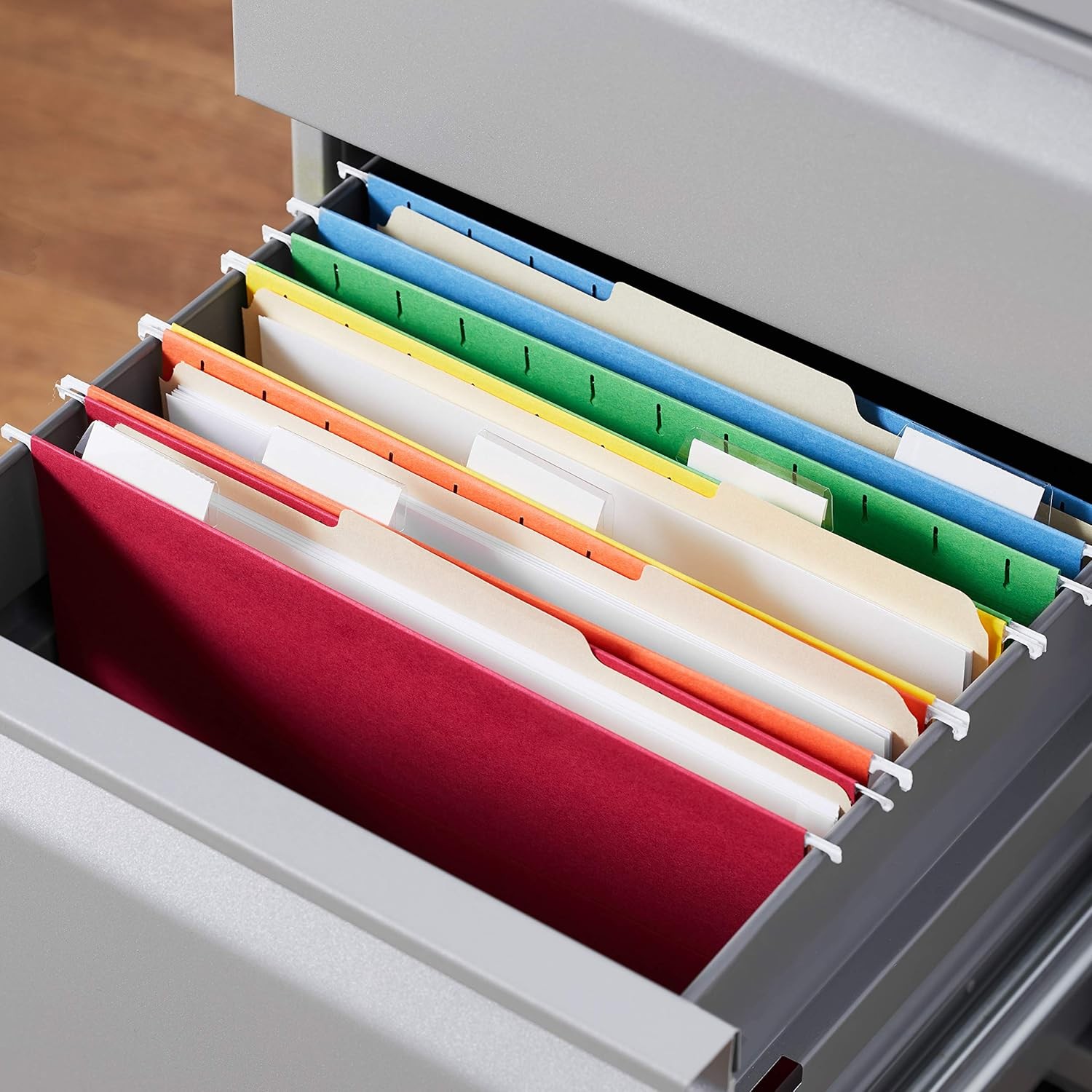Hanging File Folder Organizer Letter Size Assorted Colors 25-Pack