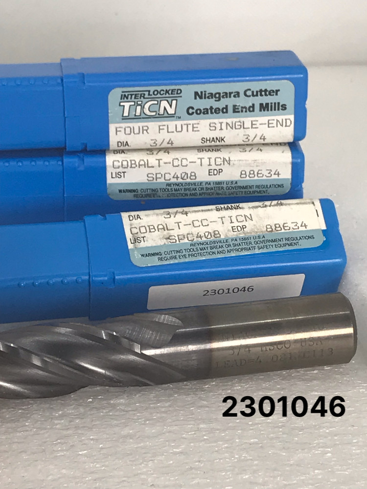 4 Flutes 3/4″ x 3/4″ x 1-5/8″ x 3-7/8″ Niagara Cutter HSS M-42 Square End Mill