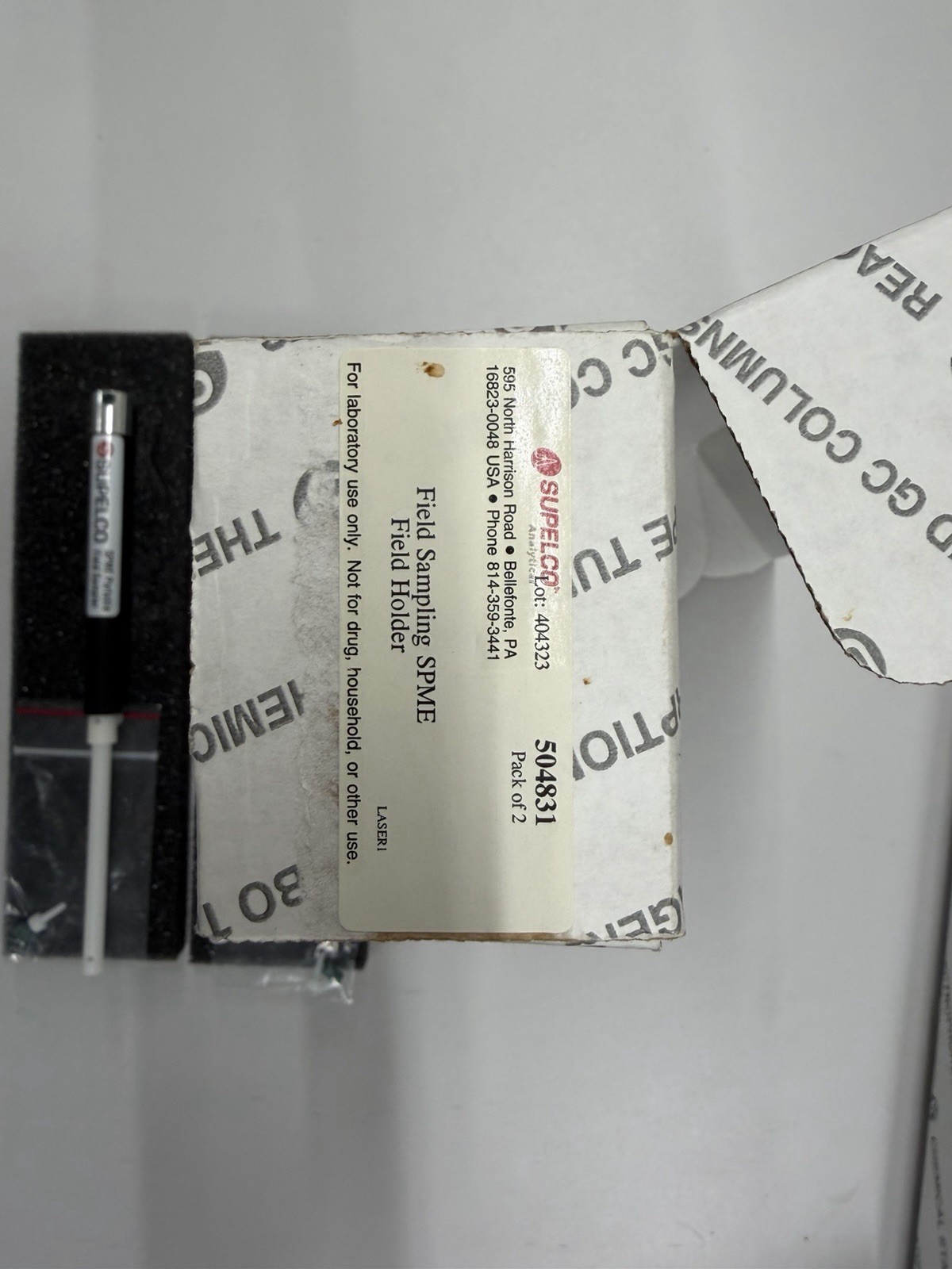 SUPELCO SPME Field Sampler, Catalog # 504831. Pack Of Two With Black Fiber
