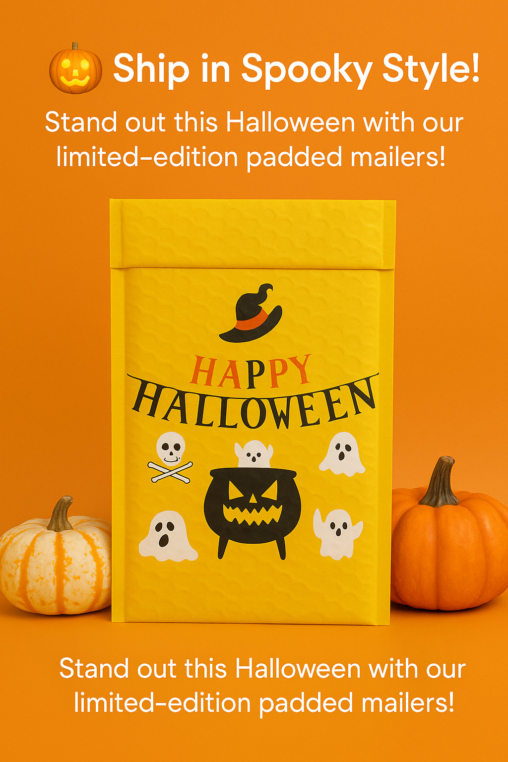 200 Halloween #000 4×8 Poly Bubble Mailers Padded Shipping Envelopes