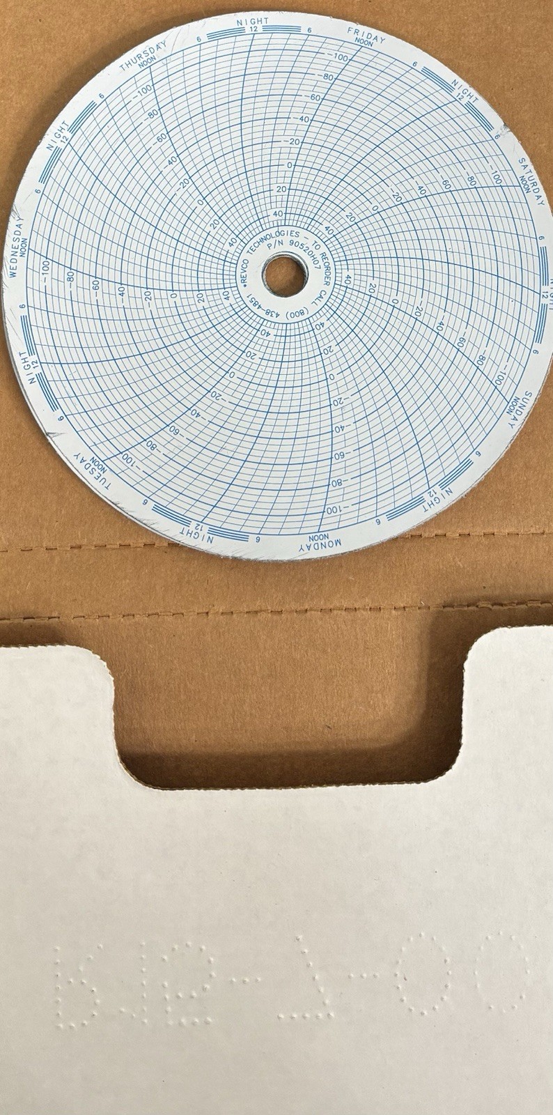 Fisher Scientific Paper Chart 6″ Dia 7-DA #90520H07 27/PK