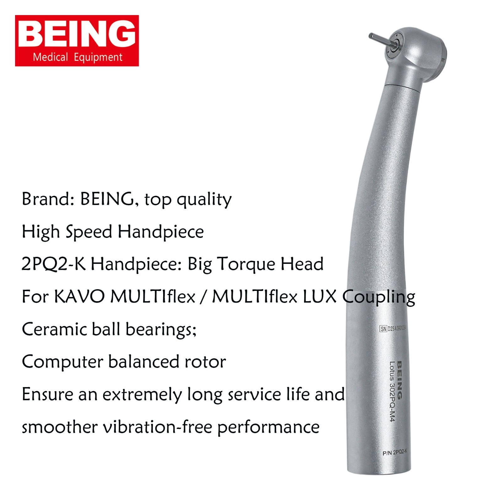 US BEING Dental High Speed Turbine Handpiece For KaVo MULTIflex Coupler 4 Hole