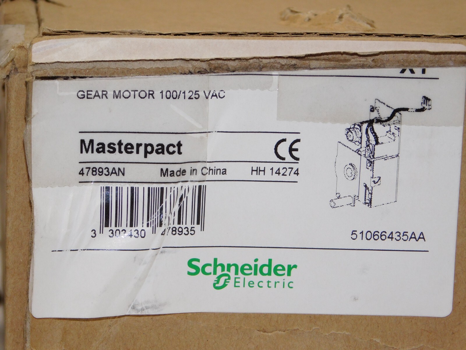 New Schneider Electric 47893AN Masterpact Gear Motor GHJ10624AA Unit in Box