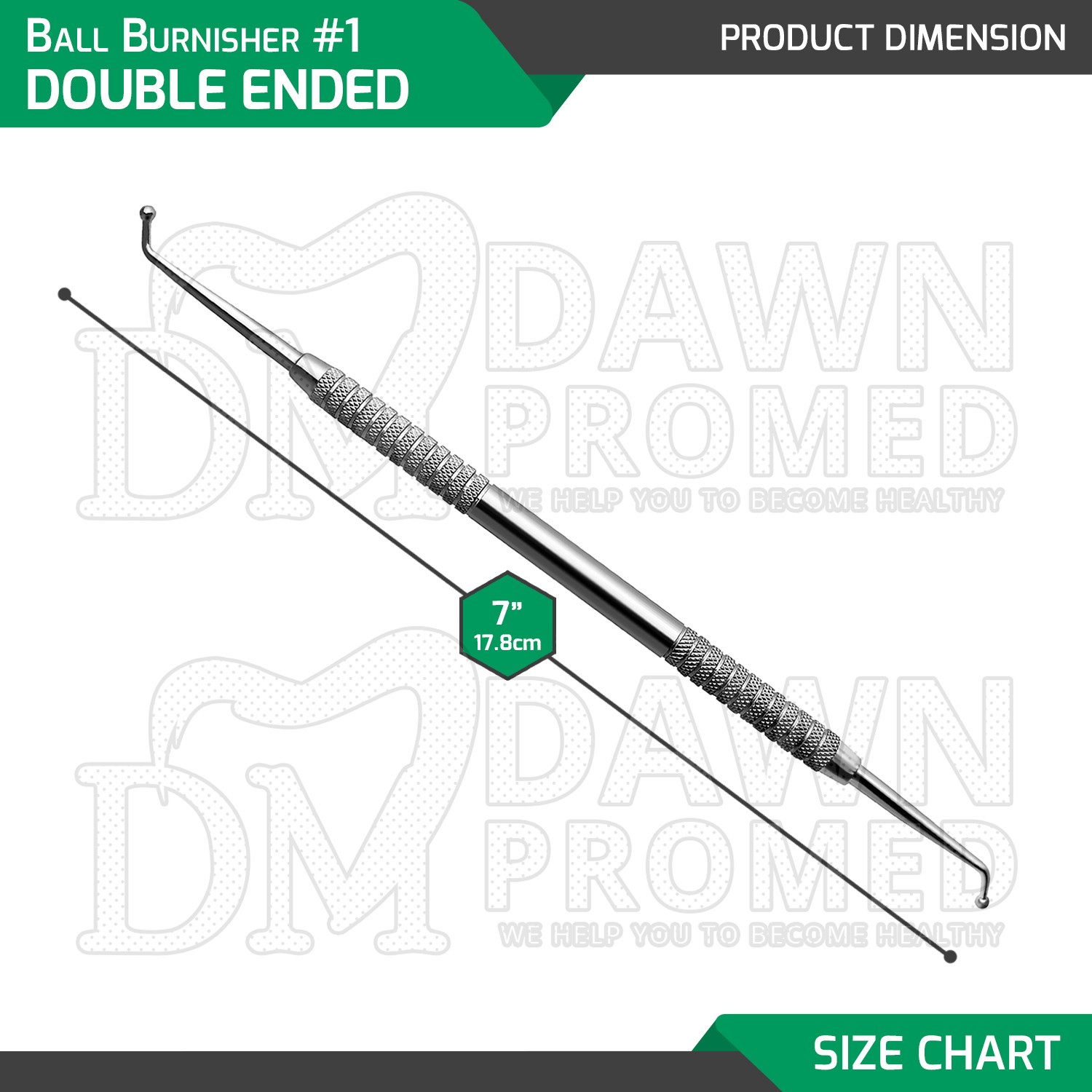 Dental Ball Burnisher 1 Double Ended 1.3mm & 1.8mm Amalgam Filling Instruments