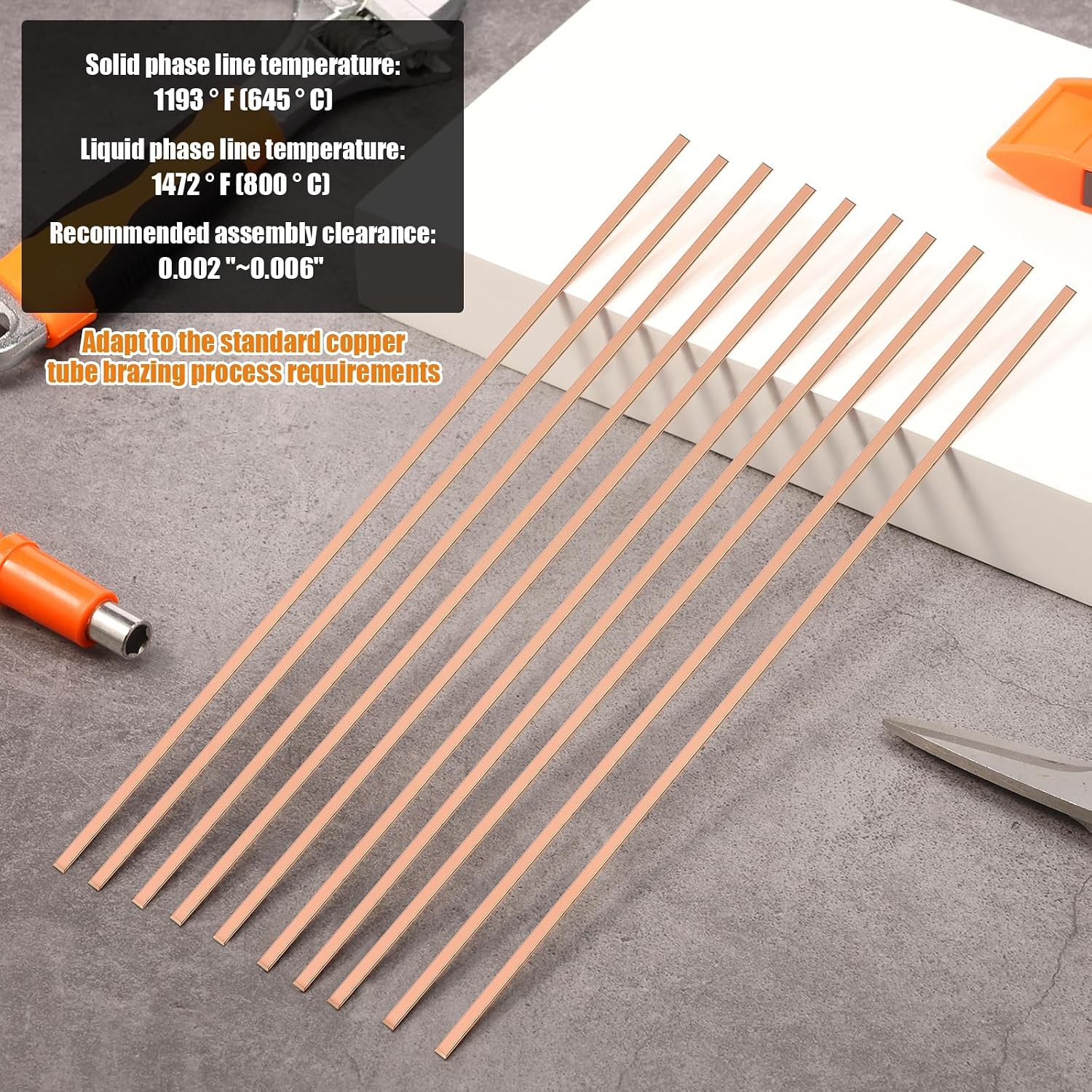 100 Sticks 15% Silver Brazing Rods AWS Bcup-5 15% Silver Solder Phos Copper Braz