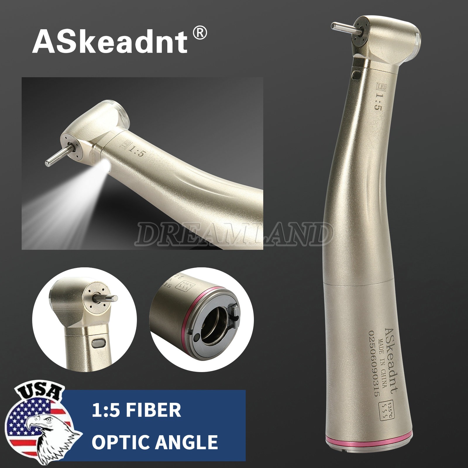 ASkeadnt Mini Head High Speed Attachment Contra Angle 1:5 Electric