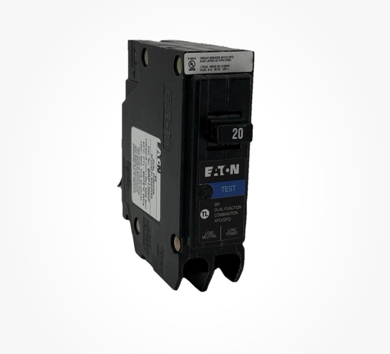 Eaton BRP120DF 20 Amp 1 Pole 120V AFCI/GFCI Dual Purpose Circuit Breaker USED