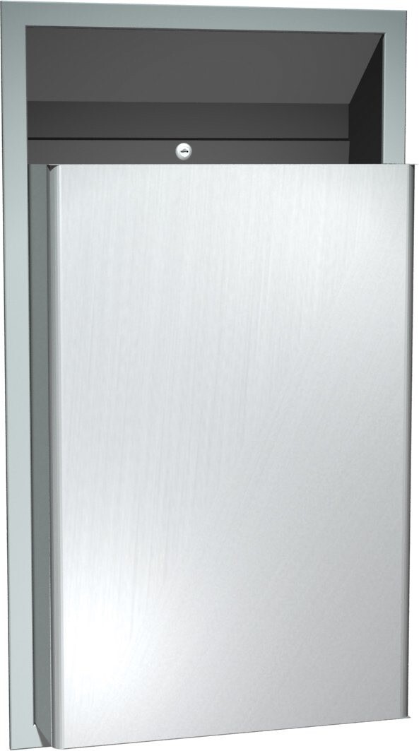 ASI 10-0458 Semi-Recessed Waste Receptacle 12 Gallon Stainless Steel Commercial