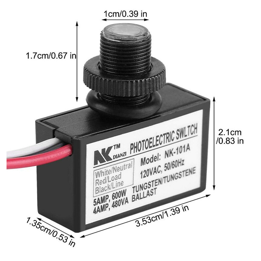 2X Photoelectric Photocell Dusk to Dawn Button Flush Mount Photo Control Switch