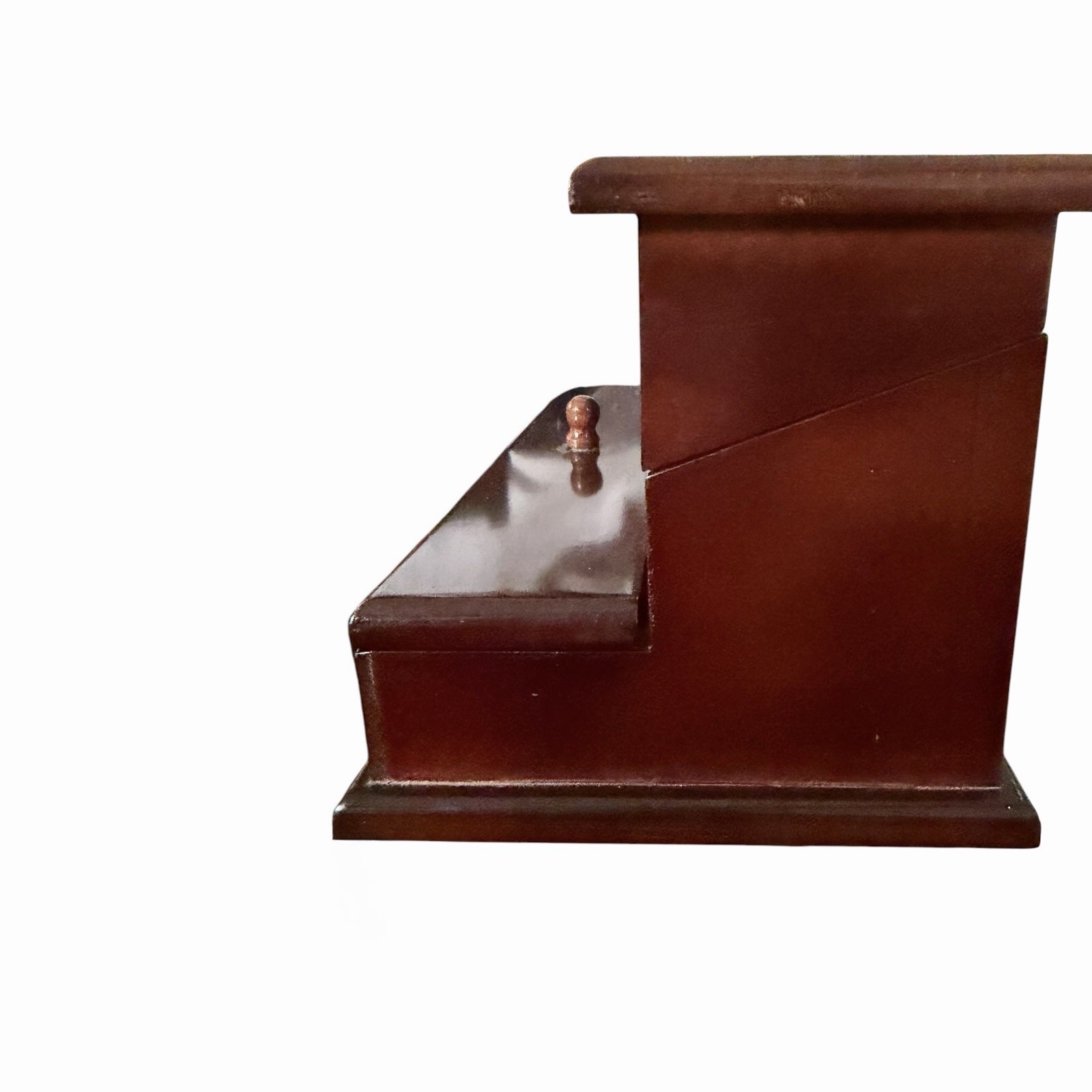 Bombay Company Mahogany Wood Box Letter Desk Organizer Hinged Lids 1987 10x5x5.8