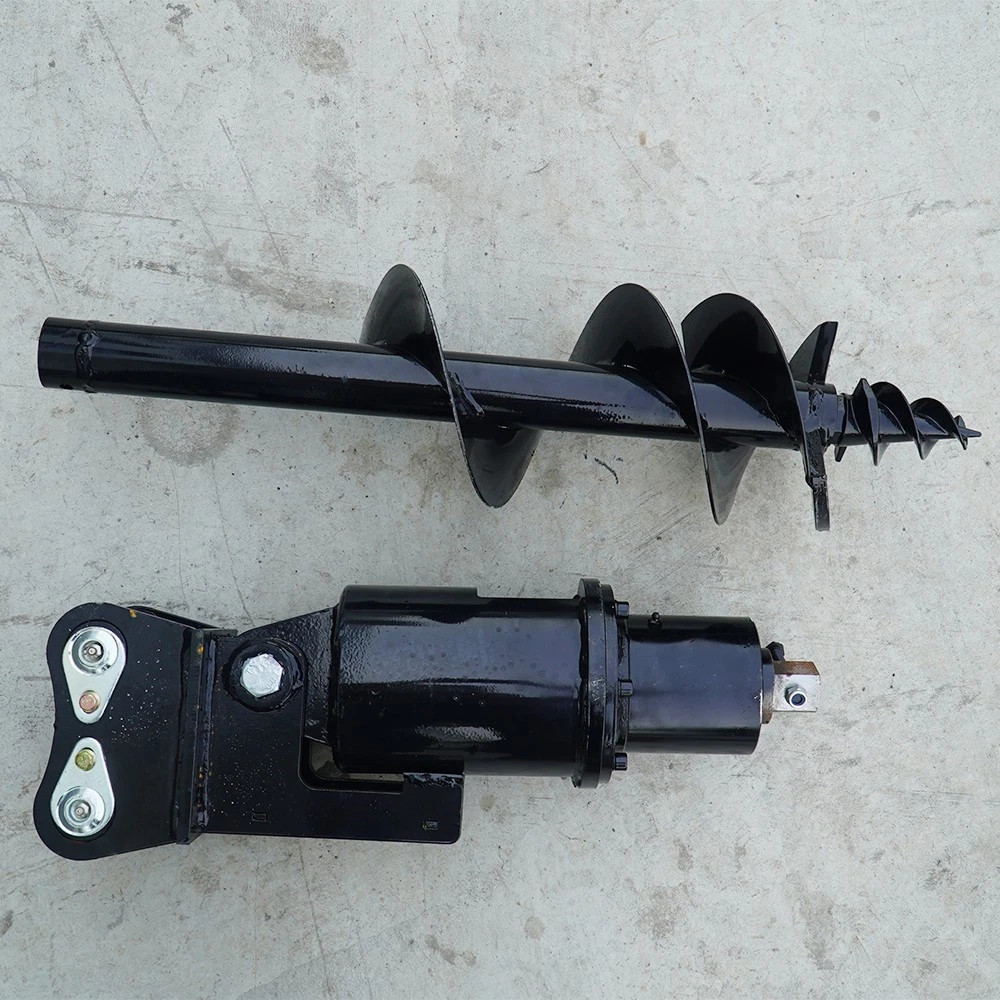 Mini Excavator Attachment Hydraulic 200mm Auger Drill with 30mm Pin FREE SHIP