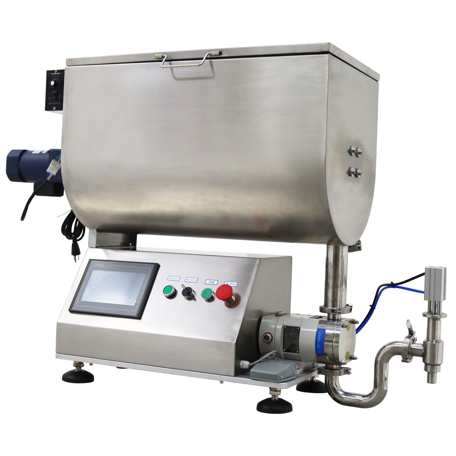 10-50000ml Rotary Pump Filling Machine Liquid Paste Filler 80L Mixing Hopper110V
