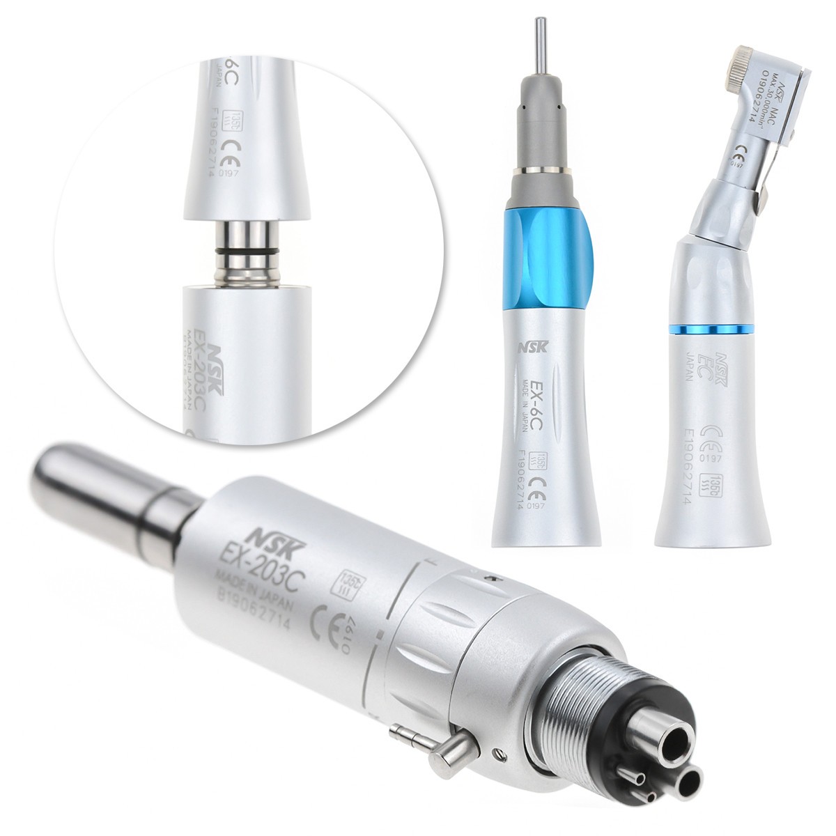 Dental High Speed & Low Speed Handpiece Set Push Button Type M4 4 Hole US STOCK