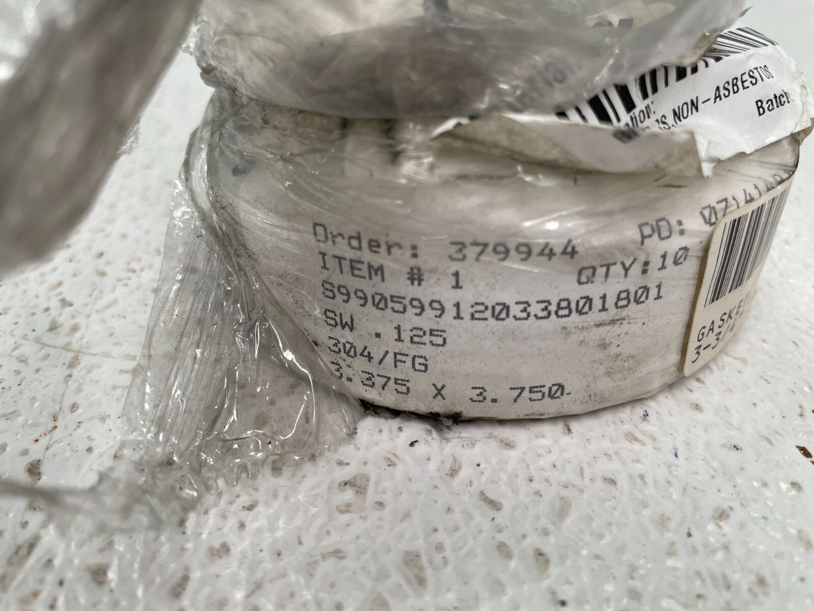 GARLCOK Spiral Wound Gasket 3.750 in O.D. x 3.375 in I.D. x .125 in Thick