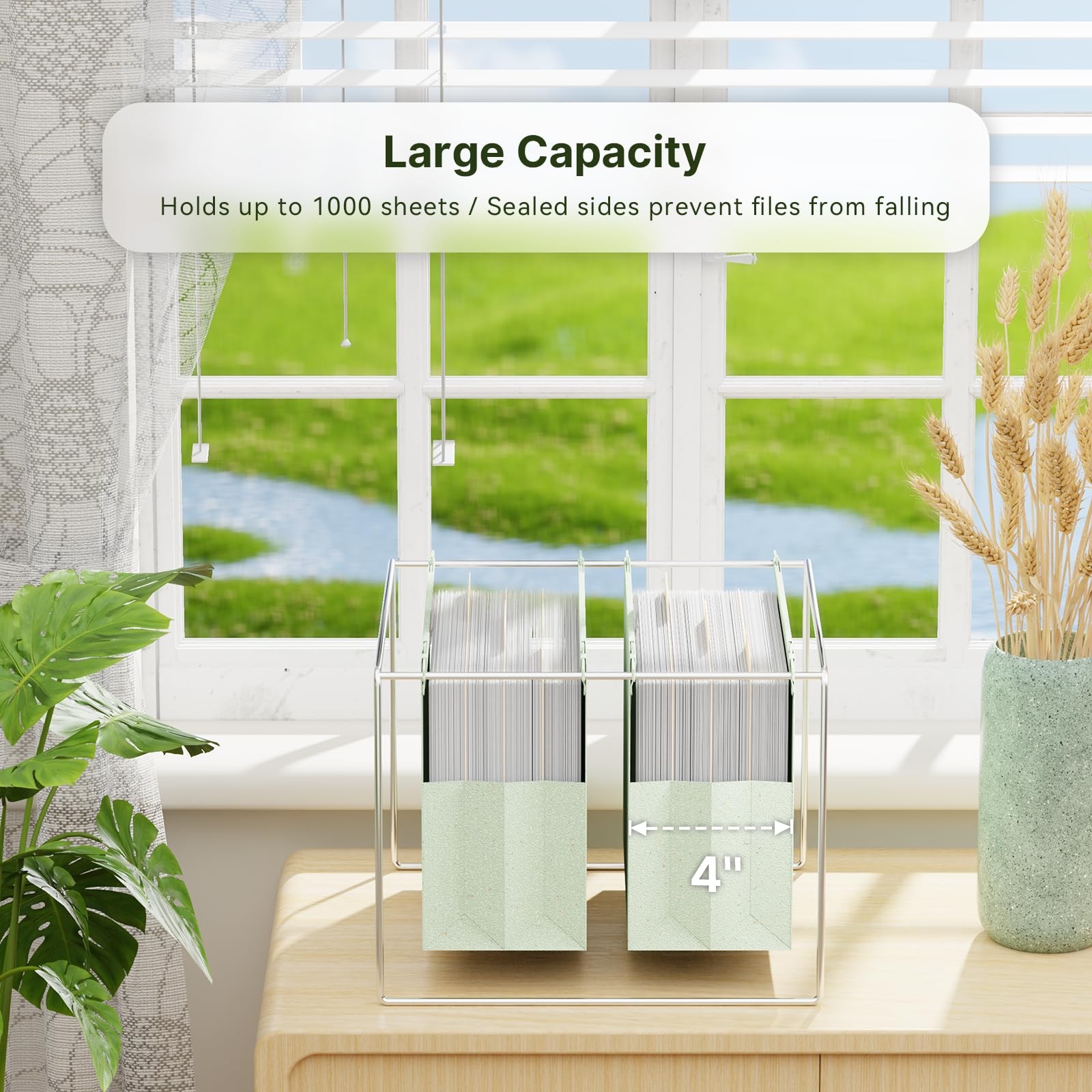 Plastic Hanging File Folders Letter Size, Expandable 4 Inch File Folders Orga…