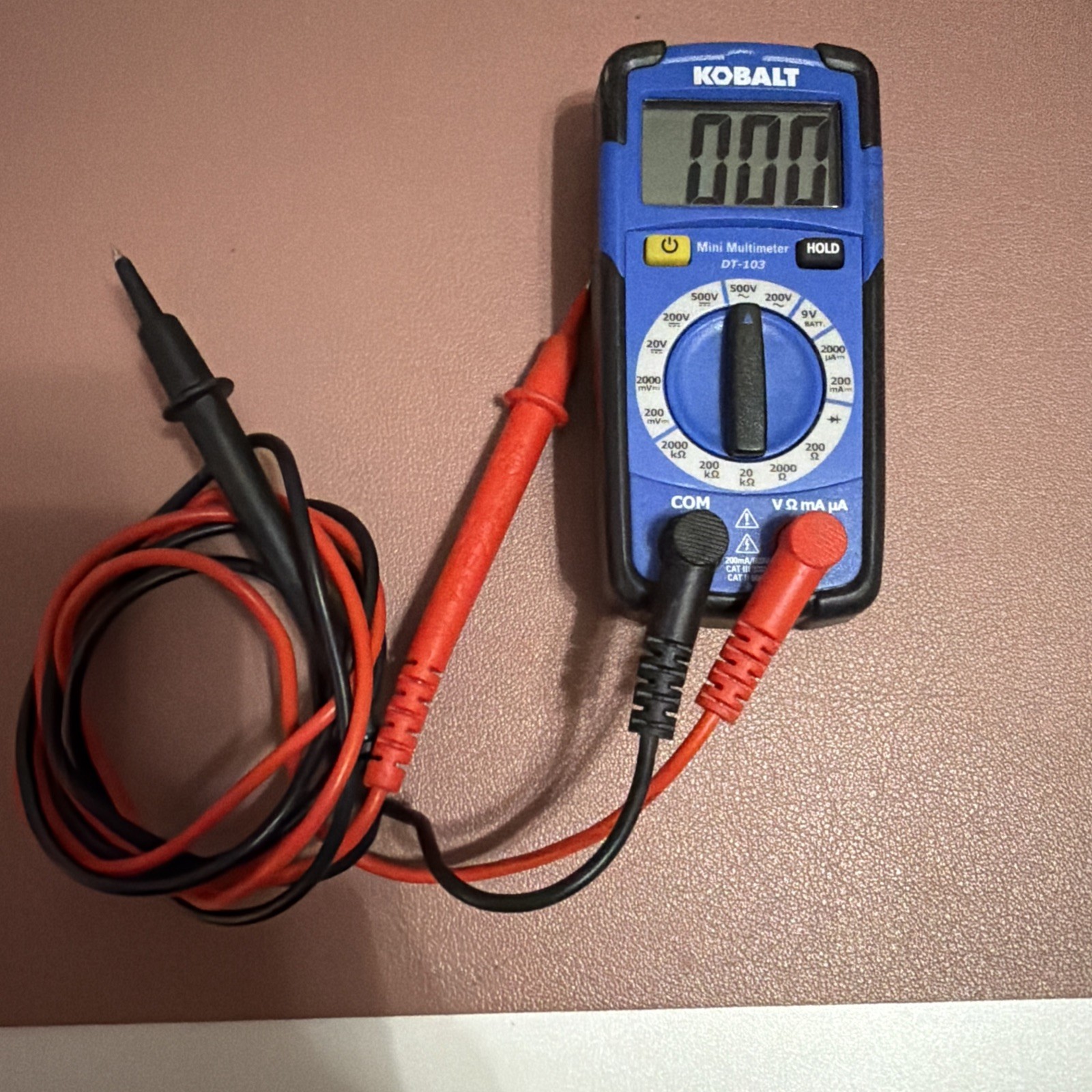 Kobalt Digital Display Multimeter 0.2 Amp 500V -Volt Model #DT-103