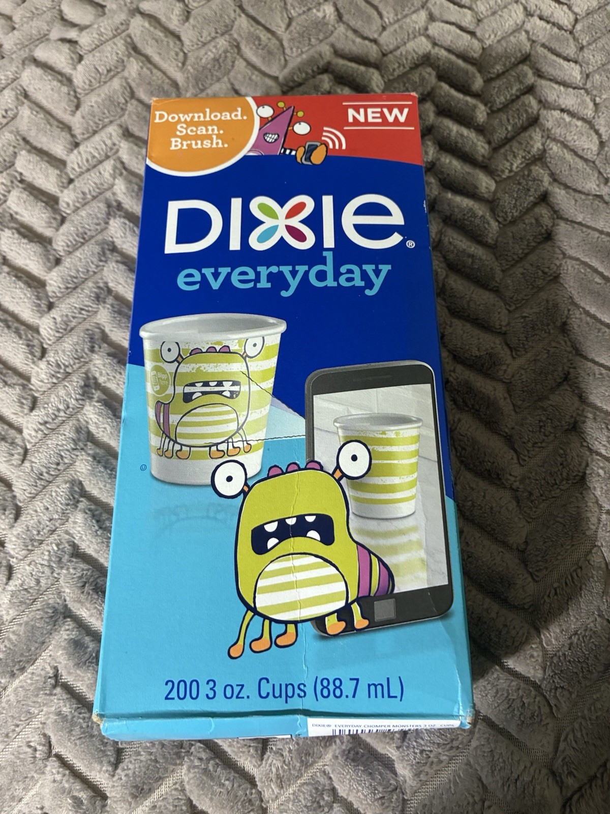 Dixie Everyday 200 Chomper Monsters 3oz Paper Cups 2017 Sealed 8 Designs