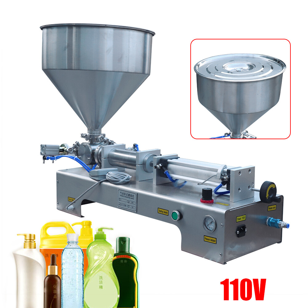110V Pneumatic Liquid Filling Machine 100-1000ml Liquid Paste Filler US