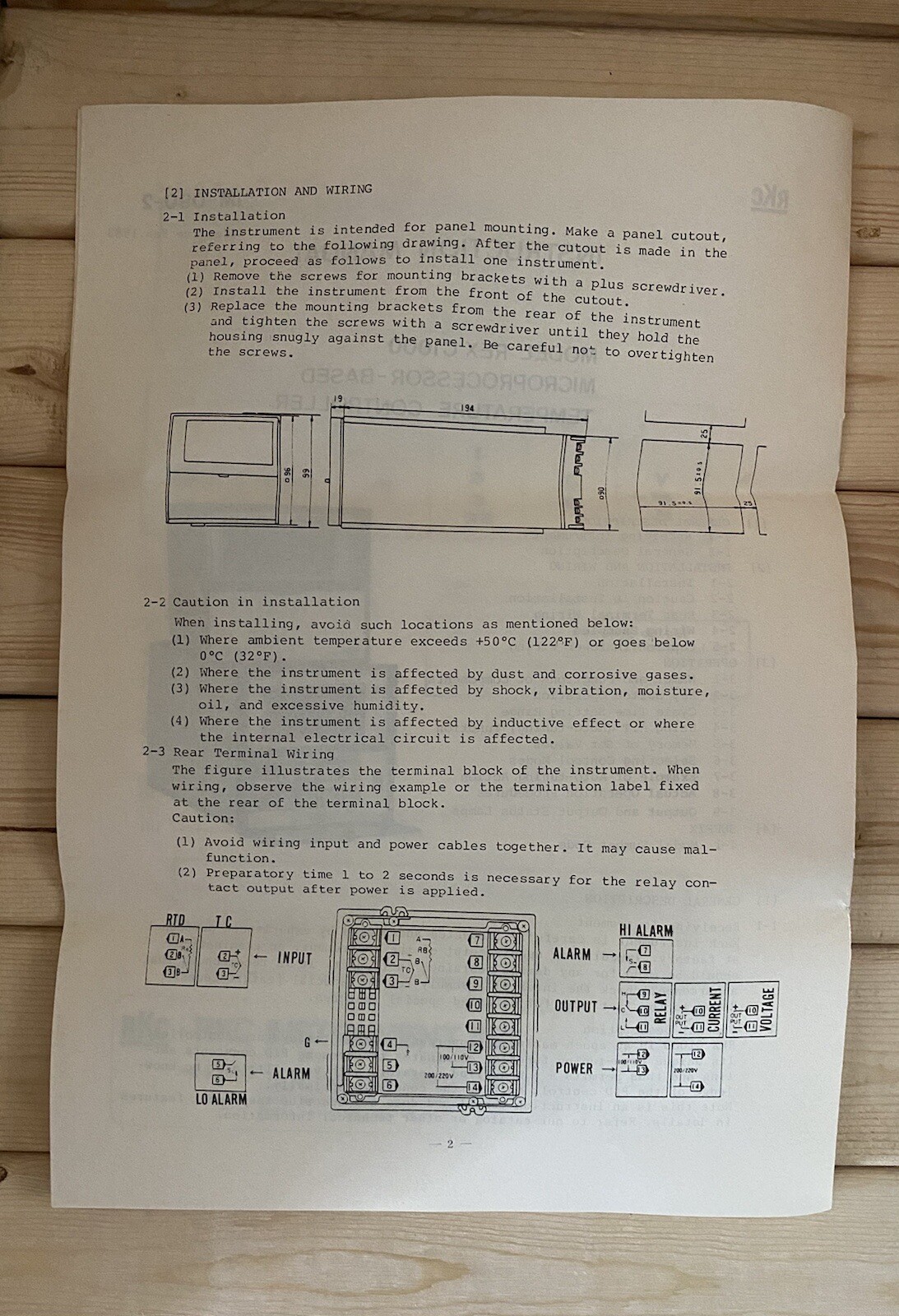RKC-C1000-H1C-M MICROPROCESSOR-BASED TEMPERATURE CONTROLLER