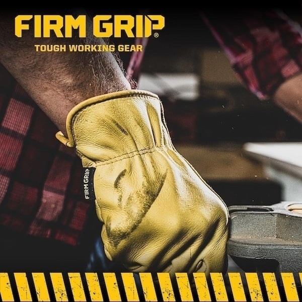 NWT Firm Grip Full Grain Deerskin Leather Work Gloves Size Med (5137) Heavy Duty