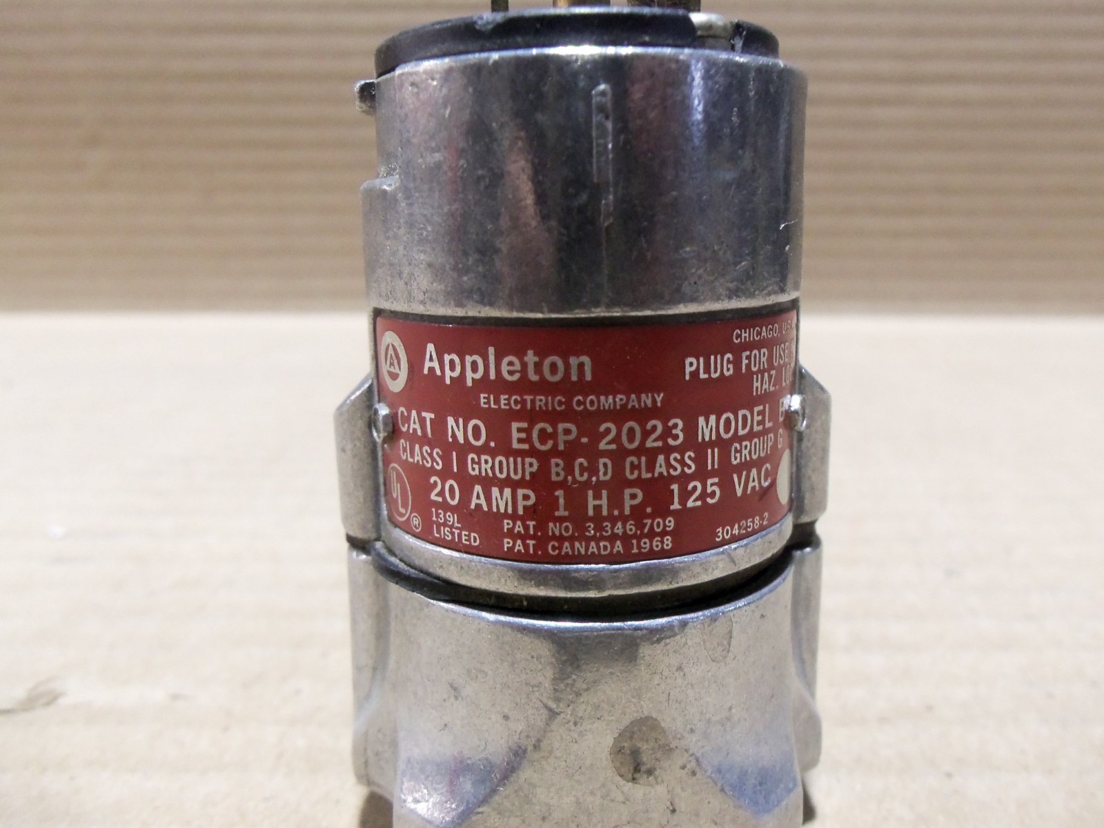 Appleton ECP-2023 Model B Explosion Proof Electrical Plug 20A 1 HP 125Vac
