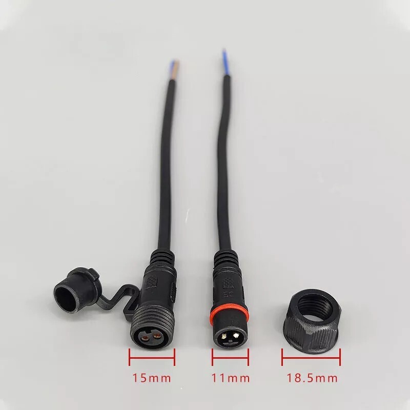 IP68 Waterproof Electrical Cable Connector With Dust Cover Type Socket 2-8 Pins