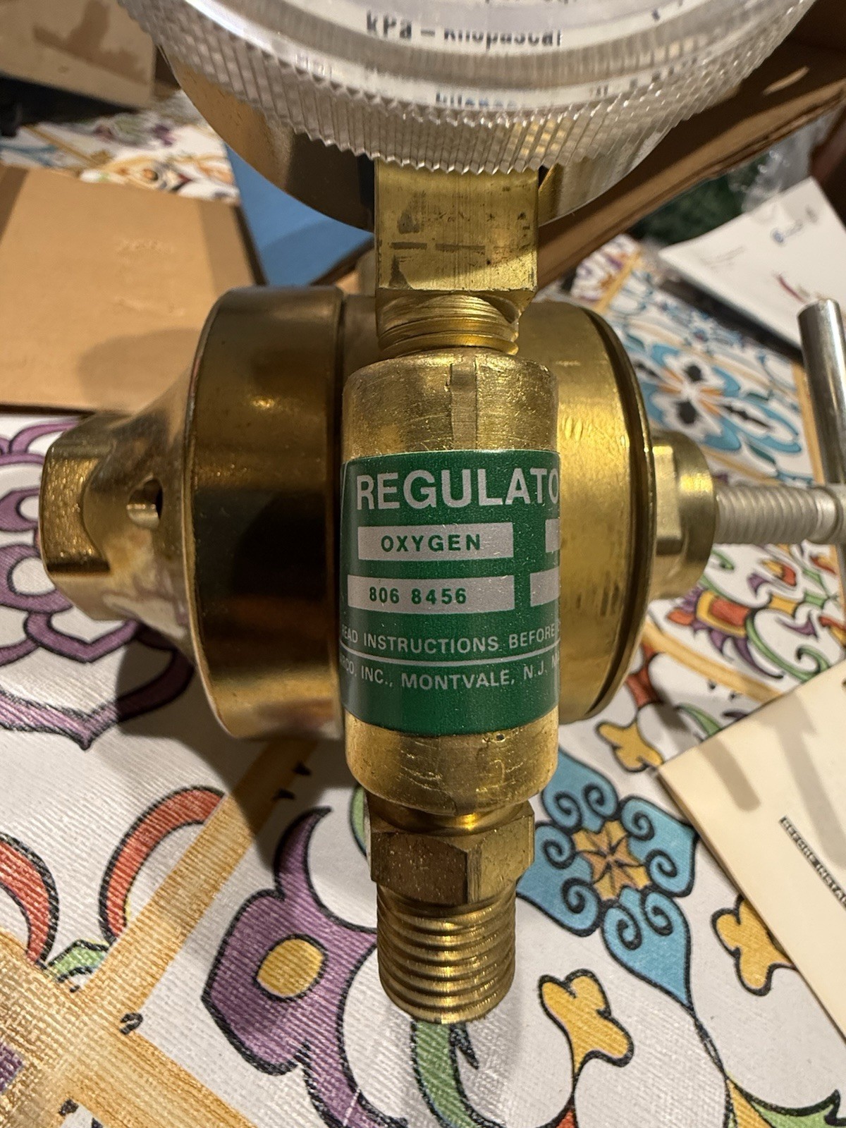 Vtg NOS AIRCO 806-8456 Oxygen Regulator 4000 PSI 200 PSI GAUGE Made USA
