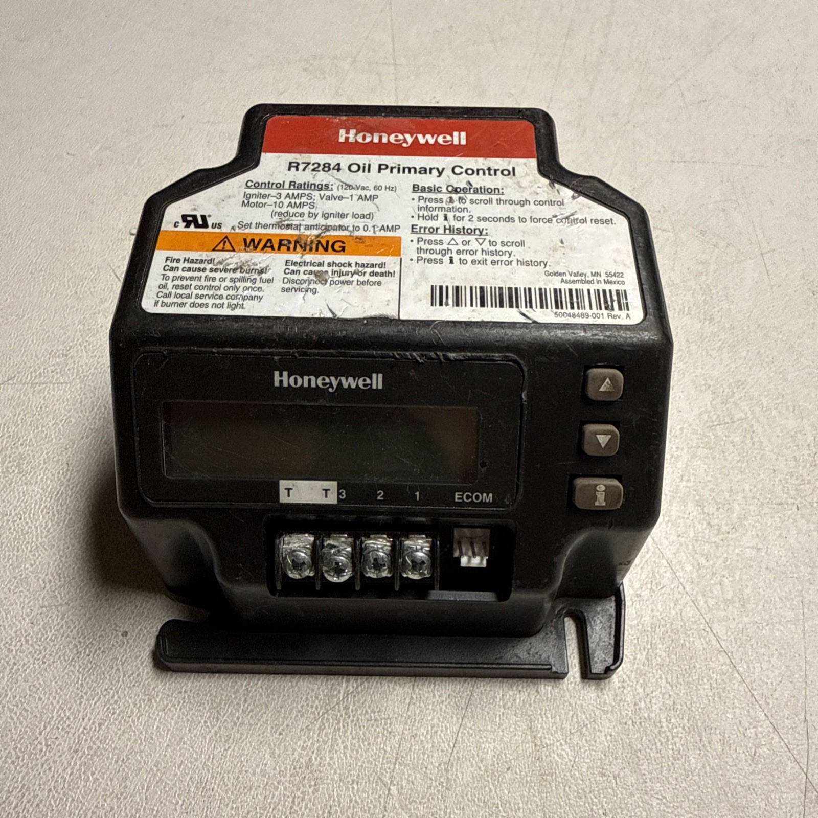 Honeywell R7284 Oil Primary Control System R7284B1024