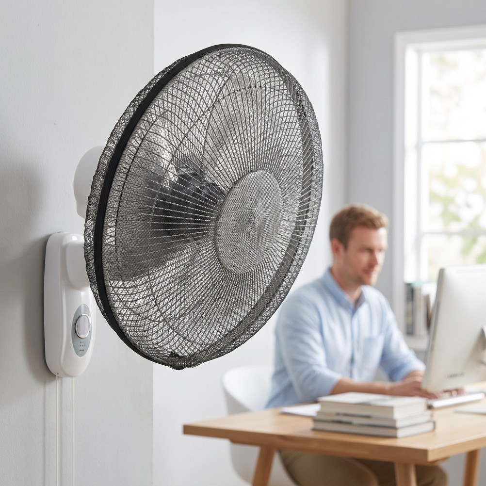 Childproof Black Round Fan Protective Net Dust Cover for Household Fans