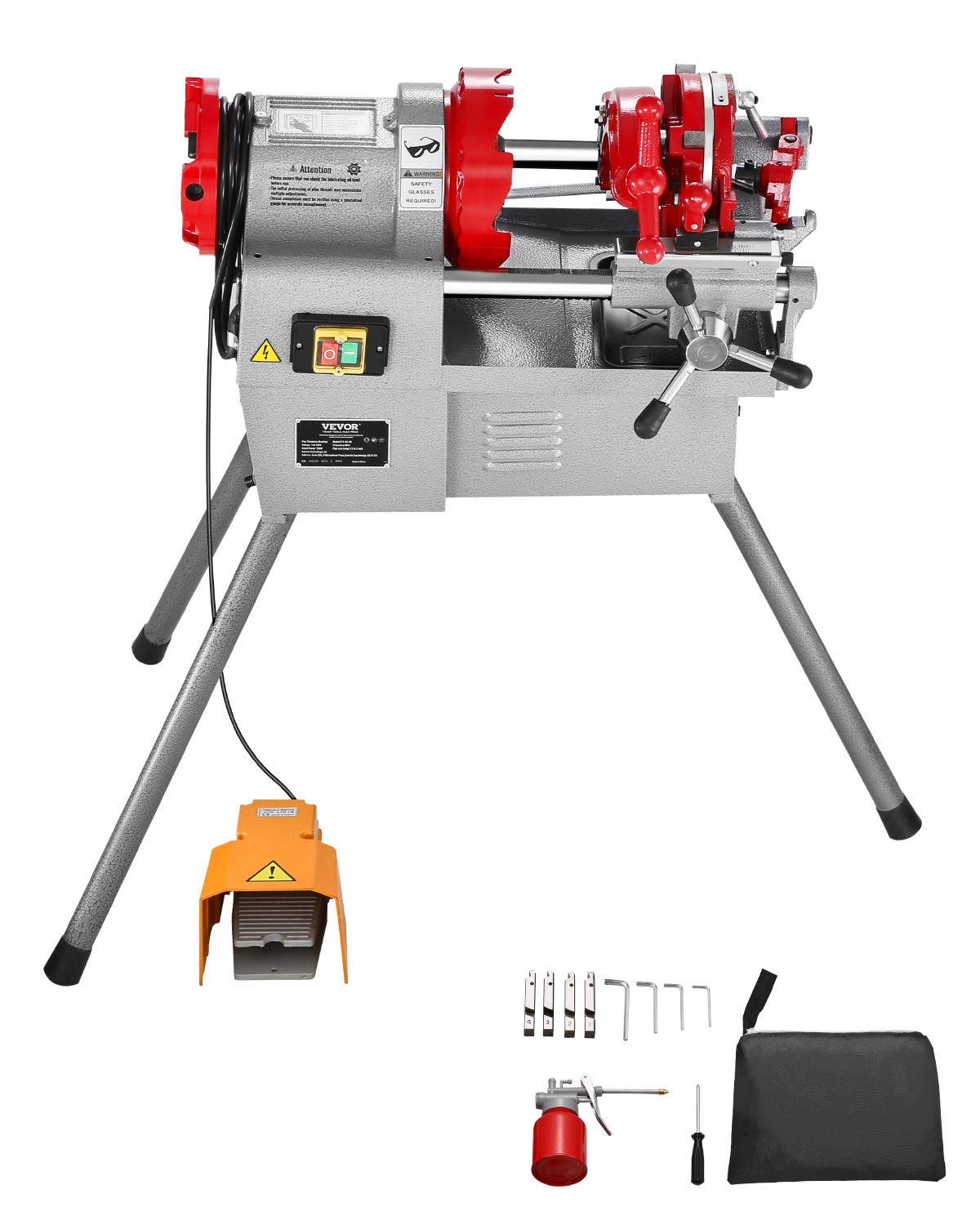 VEVOR Electric Pipe Threader Machine 750W 28RPM Cutter for 1/2″ to 2″ Pipes
