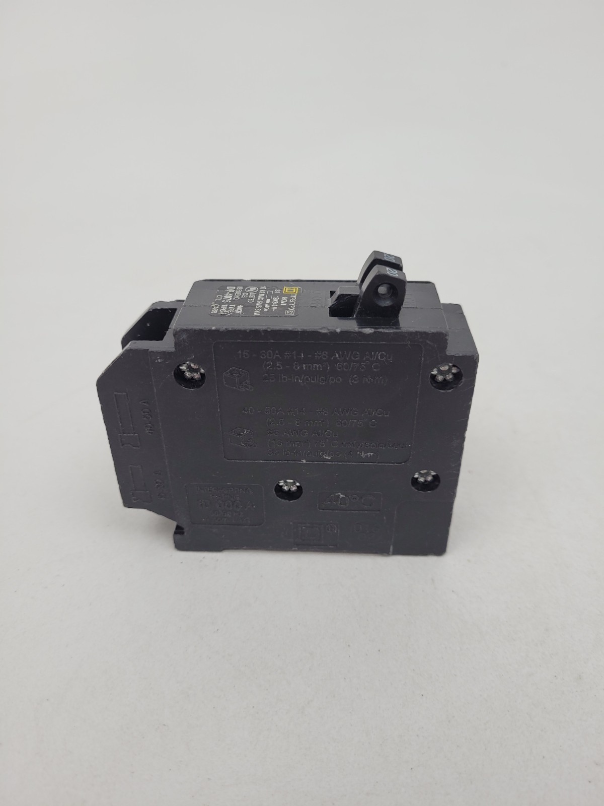 HOMT2020 Square D 20 Amp 1 pole Circuit Breaker – Next Day Option – Flaw