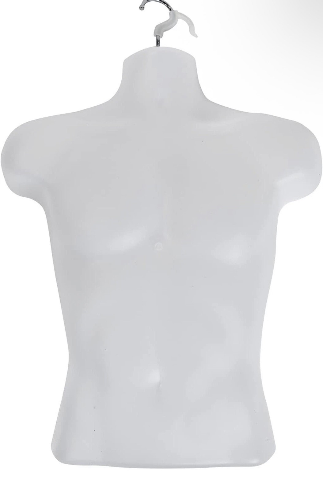 Molded Man’s Shirt Torso Form Fits S-L Hanging Male Mannequin Opaque Frosted