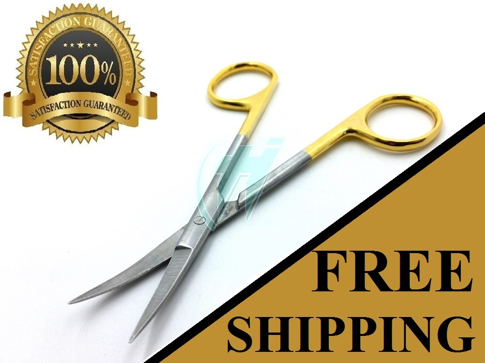 Gold Handle IRIS Micro Dissecting Scissors Curved 4.5″