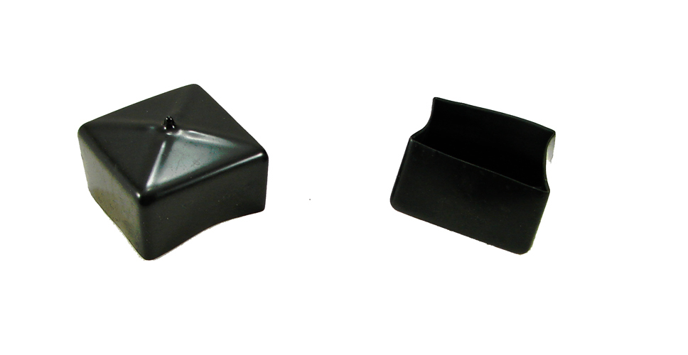 2 Pack Square Black Vinyl Caps 2″ x 2″- 1″ Tall SVC-2-1
