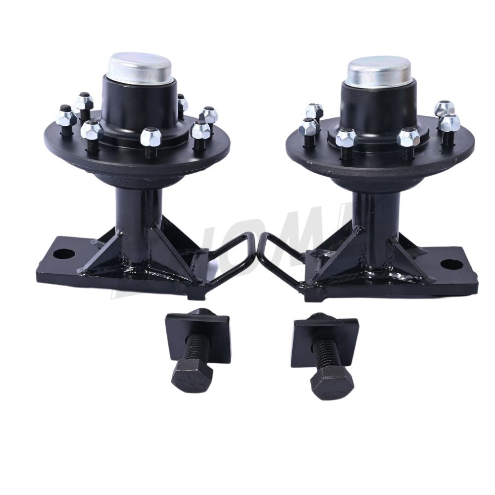1 Pair 8 x 6.5 Lug 9000LB Shipping Container Wheels, Bolt-on Spindle Kit New