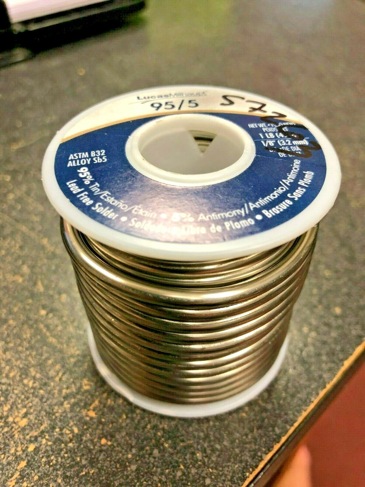 Soft Solder, LEAD FREE, Lucas-Milhaupt, 1 Lb. Roll 95/5