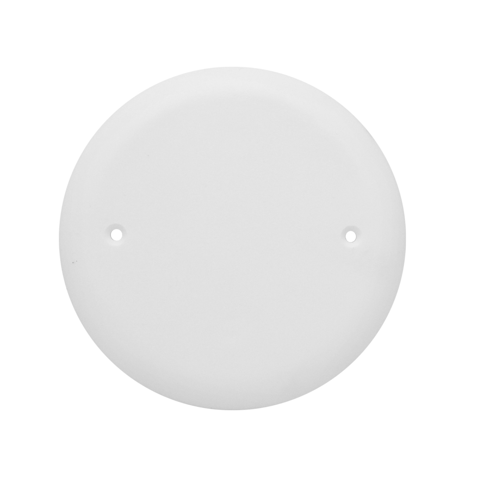 White Round Ceiling Box Cover 5.15″, Non-Metallic PPO, Screw Mount, ETL Listed