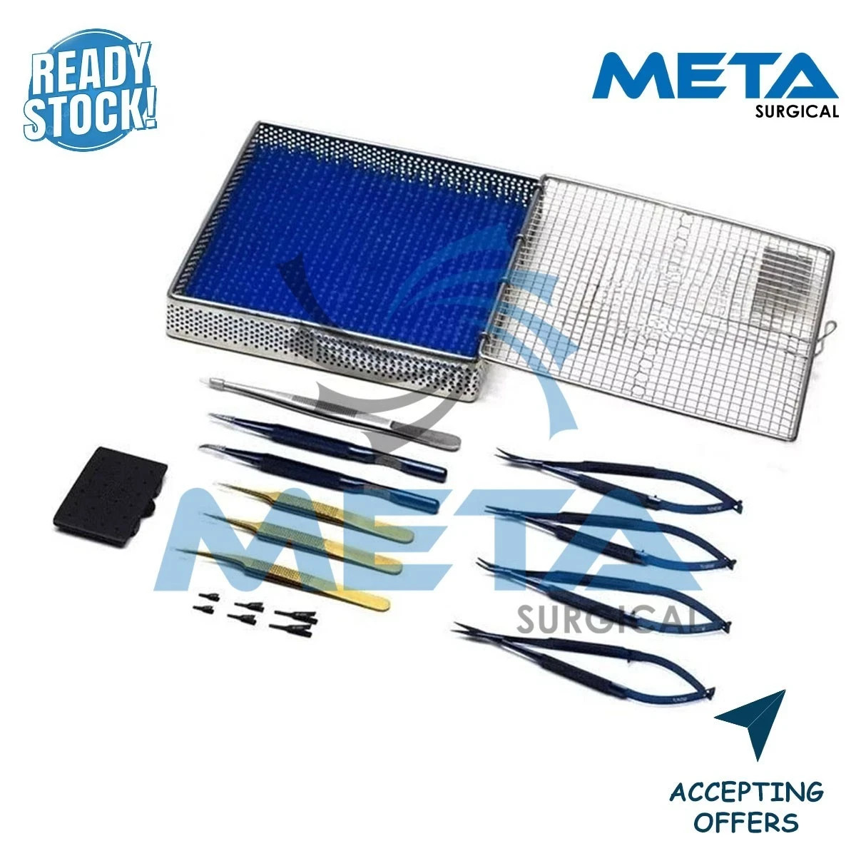 Hand surgery basic set of micro surgical instruments with case