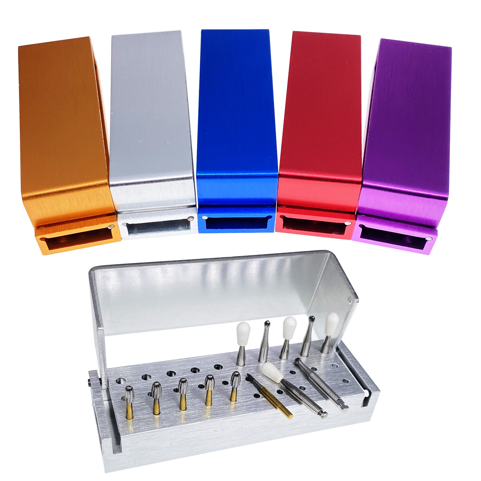 Dental Bur Burs Holder Block Disinfection Box Aluminium Autoclave 30 Holes FDA