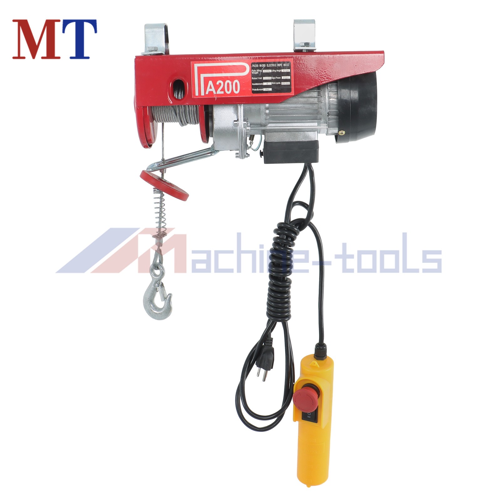 Electric Hoist, 110V 440lbs/200kg Winch with 6.6ft Remote Control Height 20-40ft