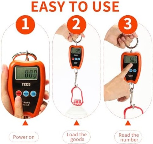 Digital Crane Scale 300kg/660lbs 200kg/440lbs with LED Handheld Mini Hanging …