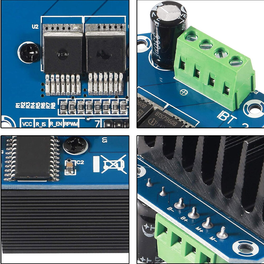 USA 4pcs Semiconductor BTS7960B Motor Driver 43A H-Bridge Drive PWM For Arduino