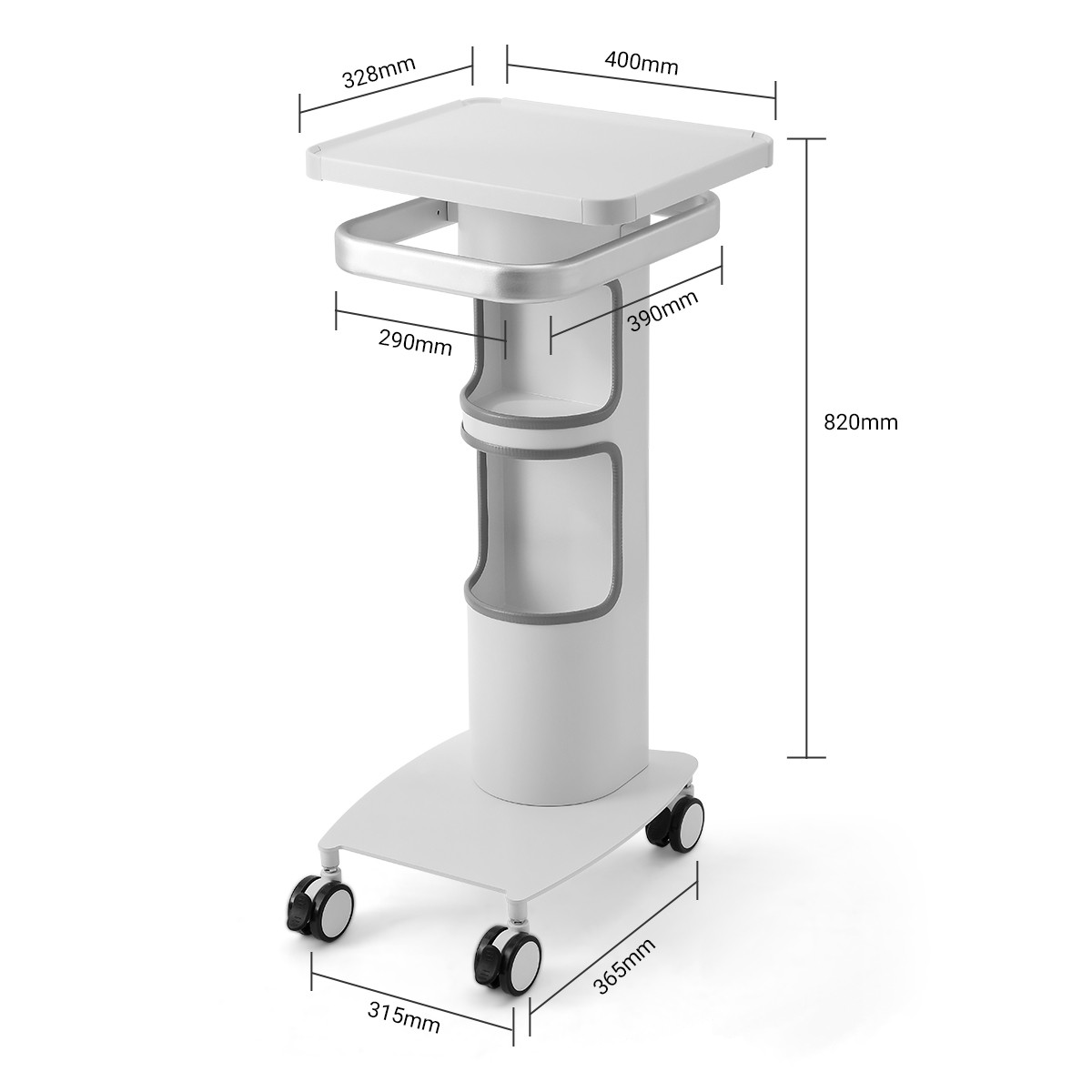 Dental Multi-Function Cart Trolley Mobile Workstation with Plug Outlet & Storage