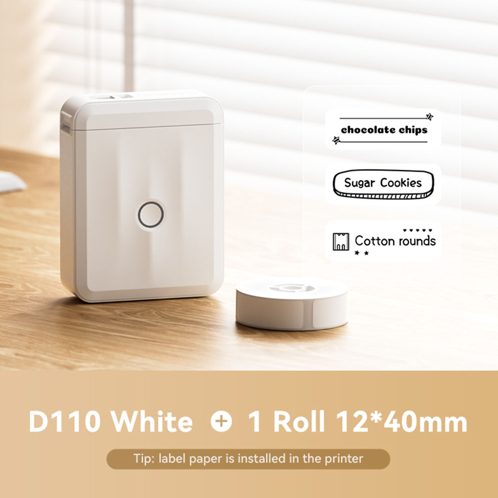 NIIMBOT D110 Bluetooth Label Maker with Tape Portable Thermal Label Printer