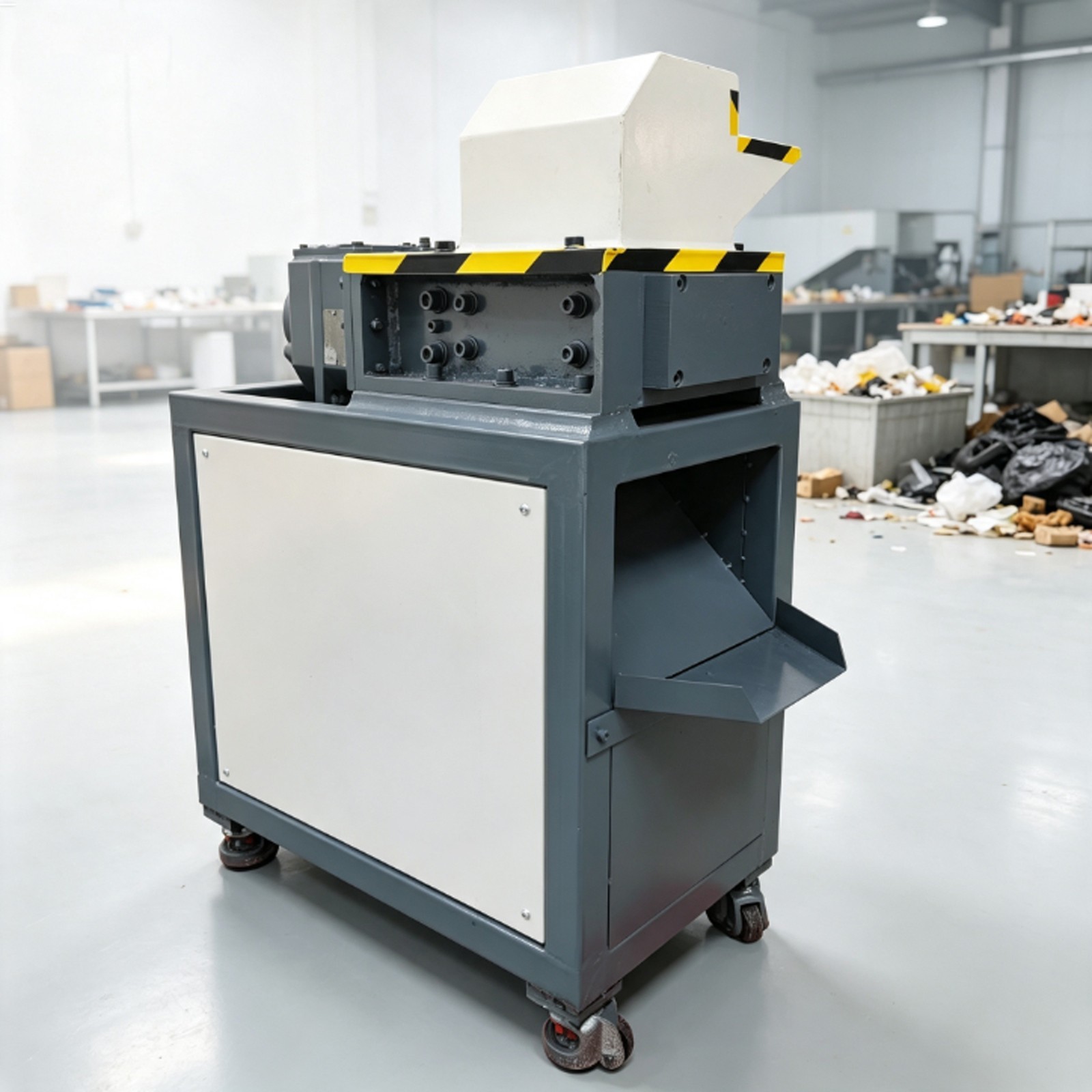 220V 1ph Biaxial Industrial Shredder Metal Wire Plastic Rubber Crushing Machine